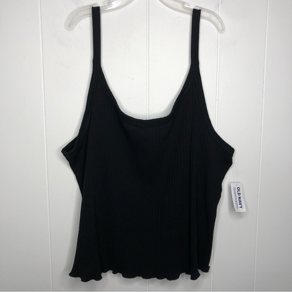 NWT Old Navy Rib Knit lettuce edge trim Tank Top. Size XXL.
